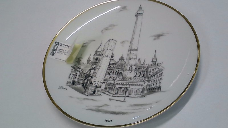 PIATTO IN CERAMICA ELISA PARINI Per Ceramiche Pelucchi Milano Cm 24 Bordo Oro 