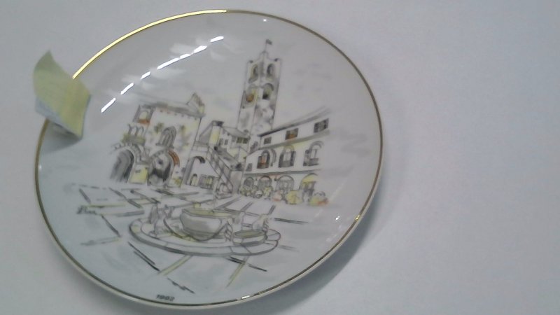 PIATTO IN CERAMICA ELISA PARINI Per Ceramiche Pelucchi Milano Cm 24 Bordo Oro 