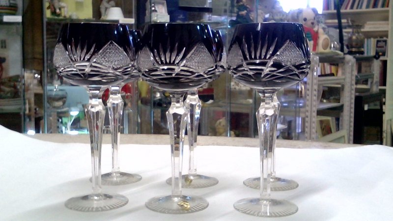 Servizio Calici Cristallo Molato Bordeaux   6 Pz    V