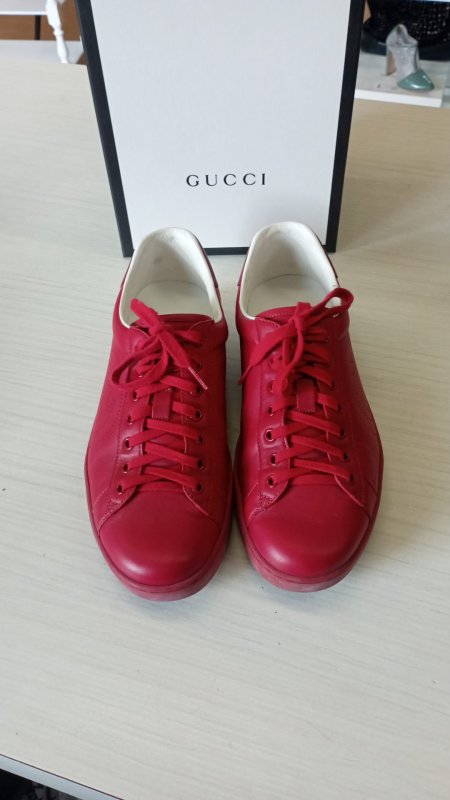 SCARPA GUCCI PELLE ROSSA 43