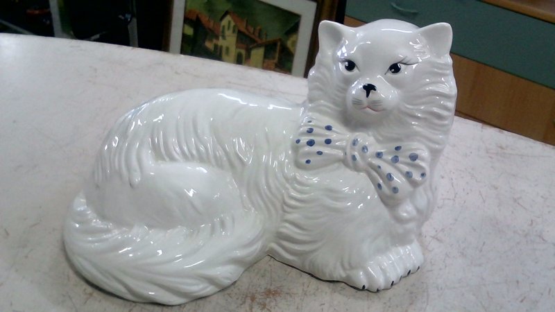 Statua Gatto In Ceramica    V