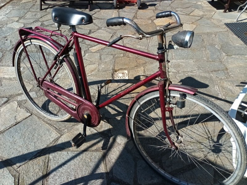 Bicicletta Uomo Vintage Con Freni A Bacchetta  Vicini Bordeaux  26 Pollici   V
