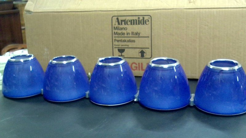 Applicque Artemide Pentakalias 5 Luci Vetro Blu  Con Scatola   V