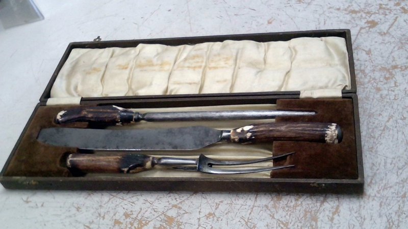 SET COLTELLI DA ARROSTO MEEDHAM VEAL &   I Y MANICO IN OSSO   FINE 800  