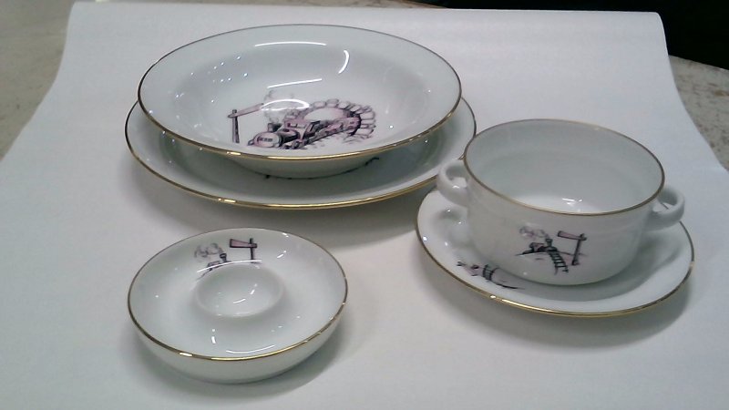 Set Piatti Pappa Richard Ginori    "treno"  4pz   V