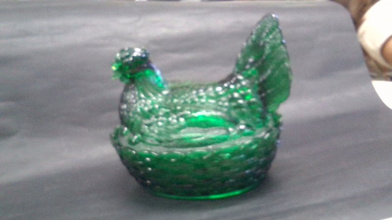  GALLINA VETRO VERDE ITALIA '900  