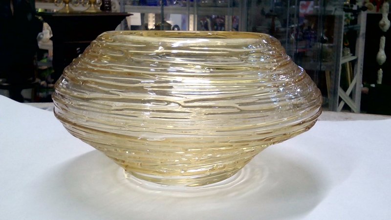 Centrotavola In Vetro Soffiato Firmato Costantini(murano)30x17 Con Certifica V