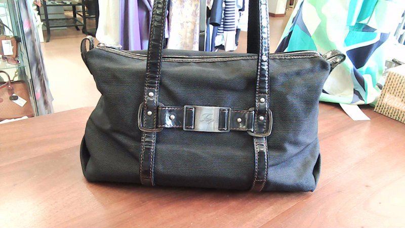 BORSA FAY NERA TESSUTO PELLE 