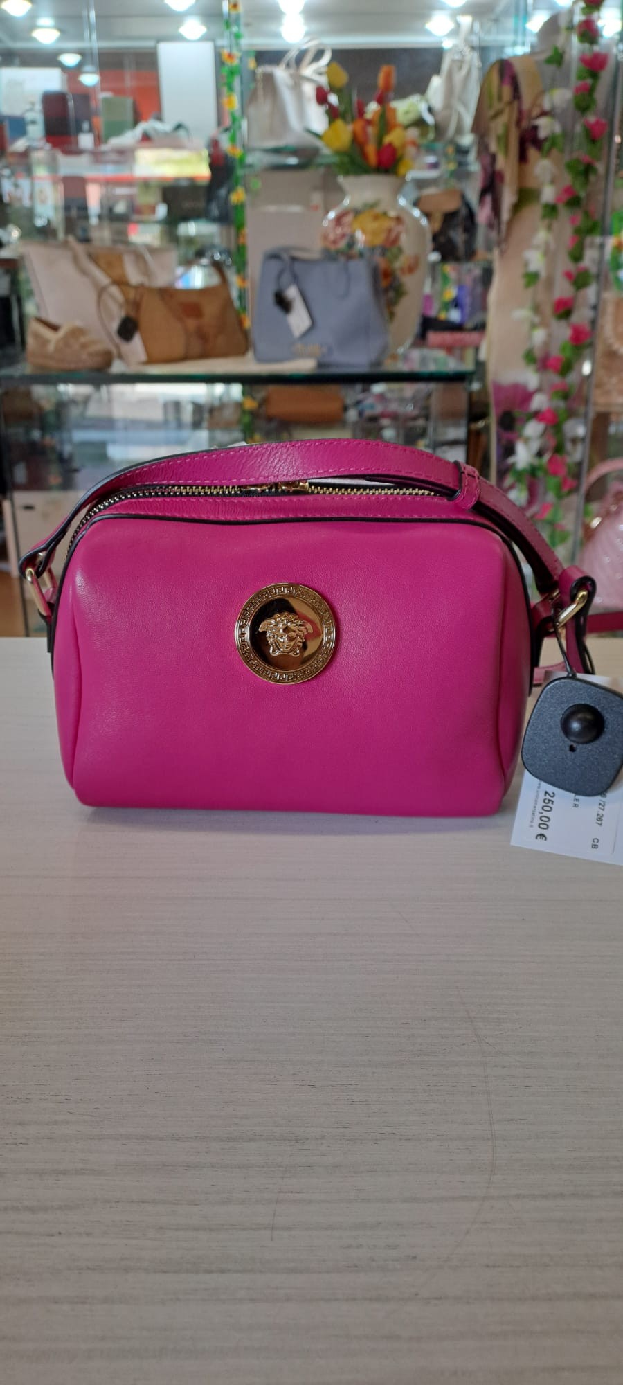 TRACOLLA VERSACE PELLE FUXIA