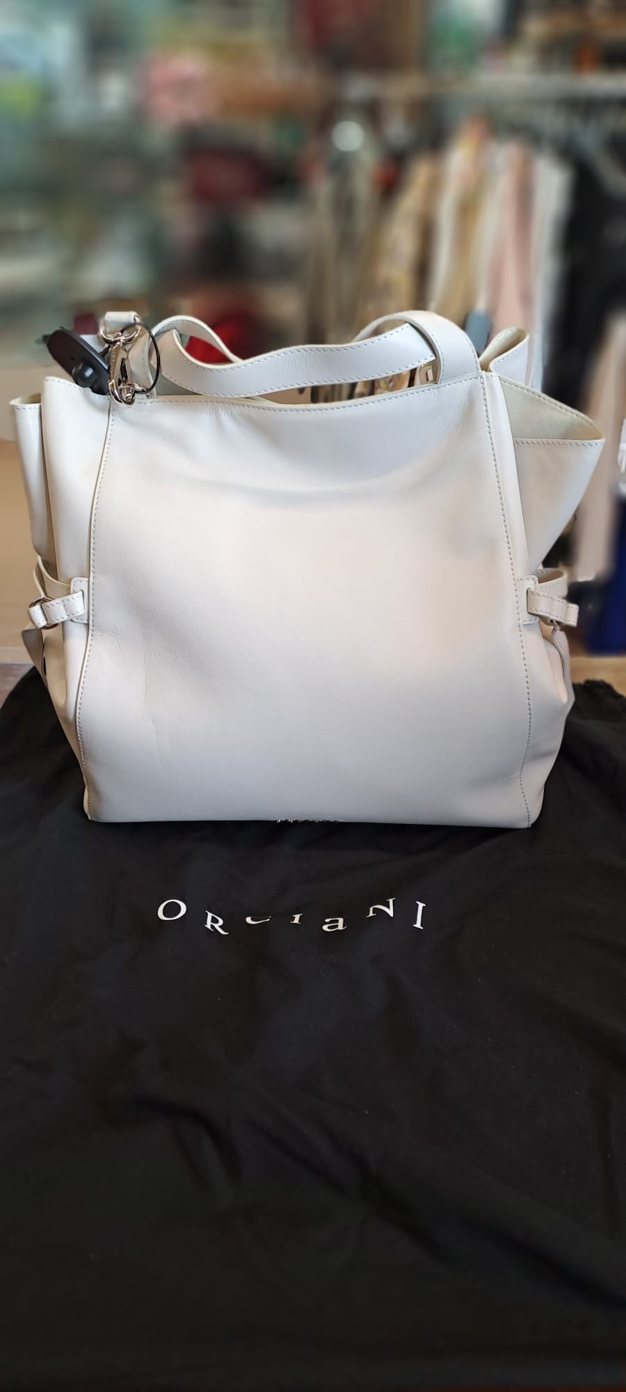 BORSA ORCIANI PELLE BIANCA