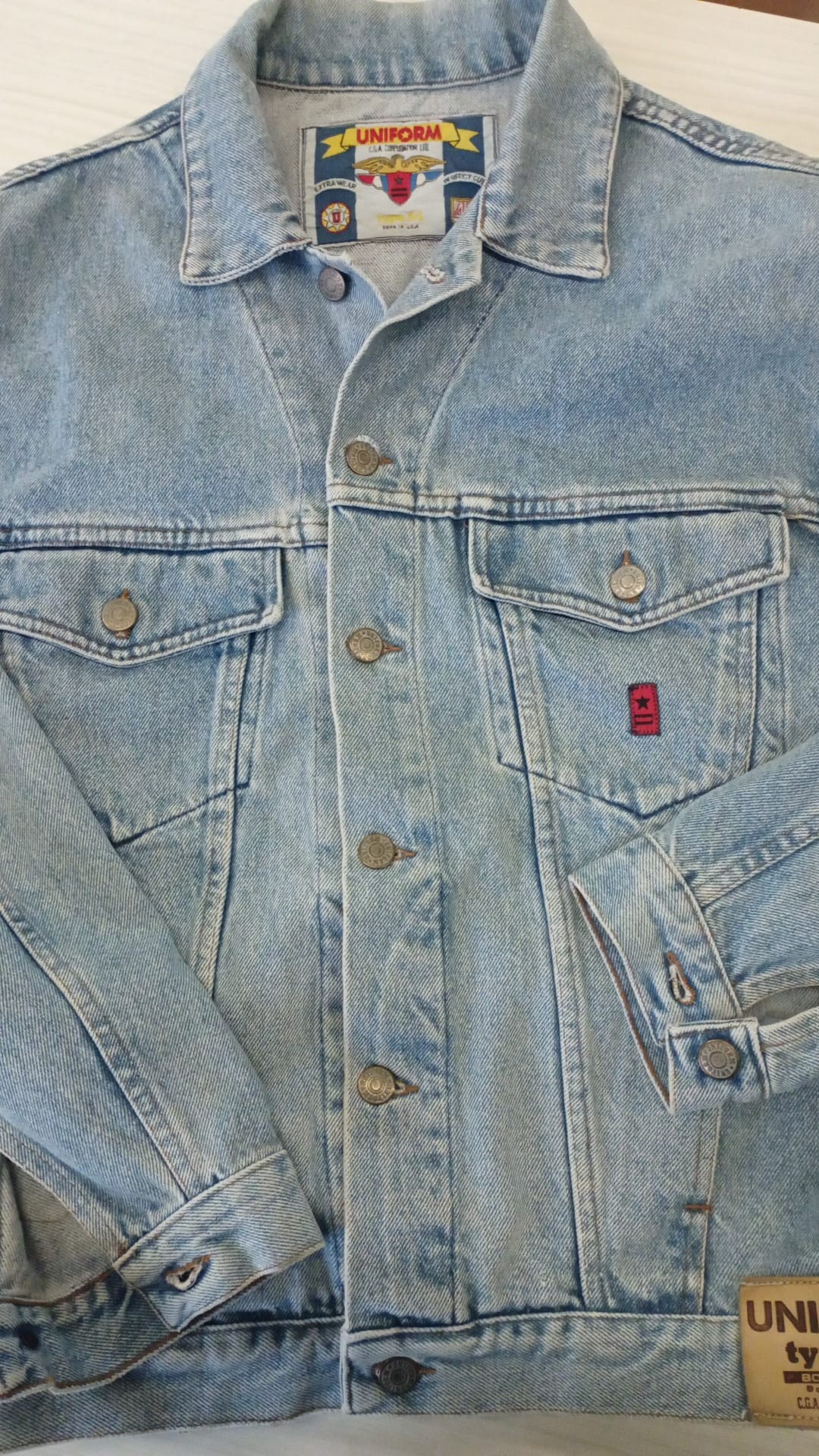 GIUBBINO JEANS VINTAGE UNIFORM UOMO TG L