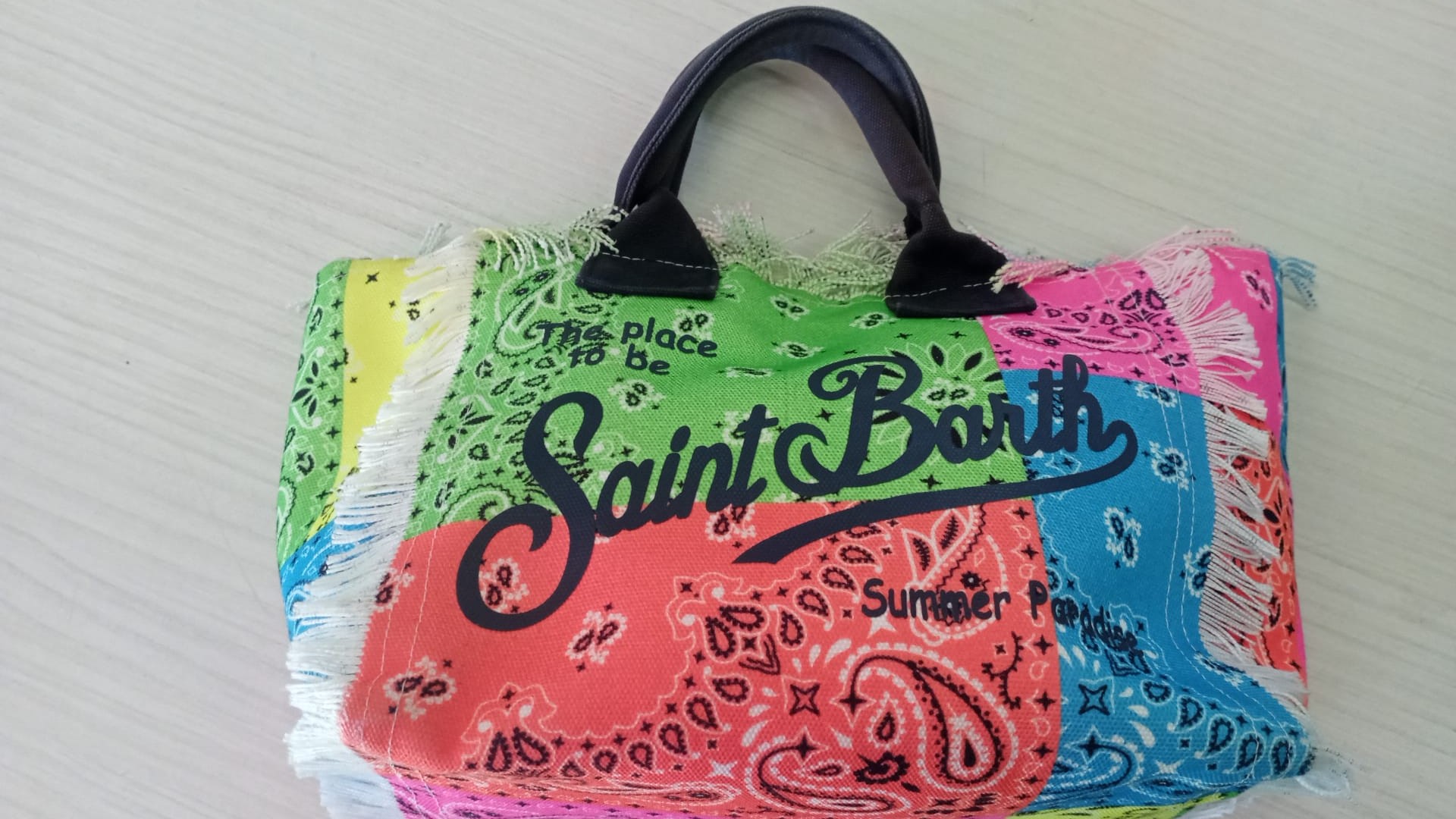 BORSA SAINT BARTH COLETTE COTTON FLUO CANVAS