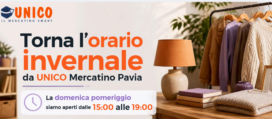 Più tempo per curiosare: torna l’orario invernale di Unico Mercatino Pavia